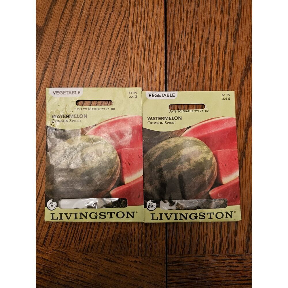 Lot Of 2 Livingston Garden Fruit Seeds Packets‎ Watermelon Lot Bundle